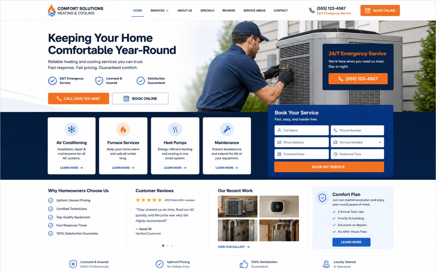 A premium HVAC site for website preview